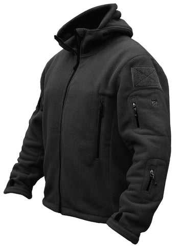 Windproof Fleece Jacket - Men's Cozy Hooded Coat - Zipper, Solid Color, Multiple Pockets for Autumn and Winter